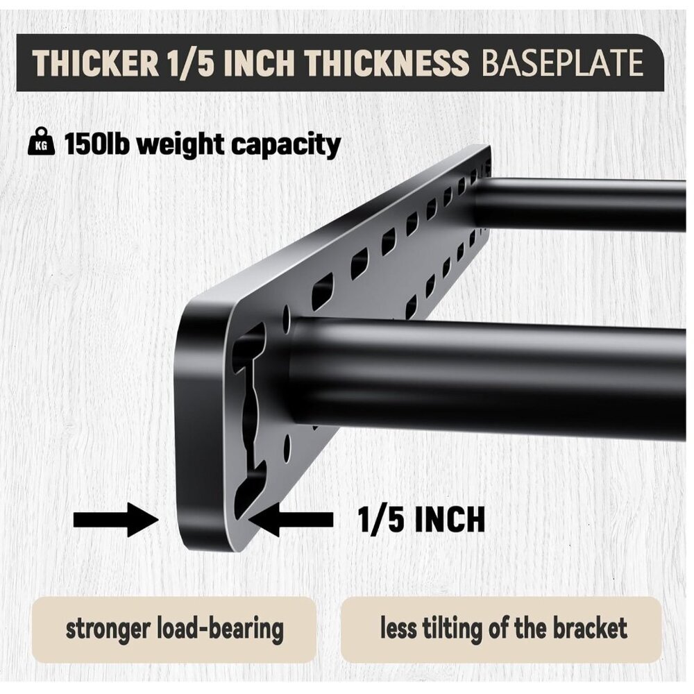 2Pk Floating Shelf Bracket Heavy Duty, (16"X8"X1.5") Black Brand New - Picture 4 of 8